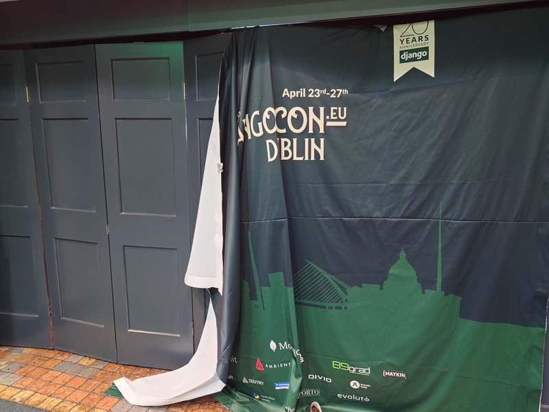 DjangoCon EU 2025 sagging banner