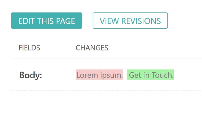 Image of contnet revision history